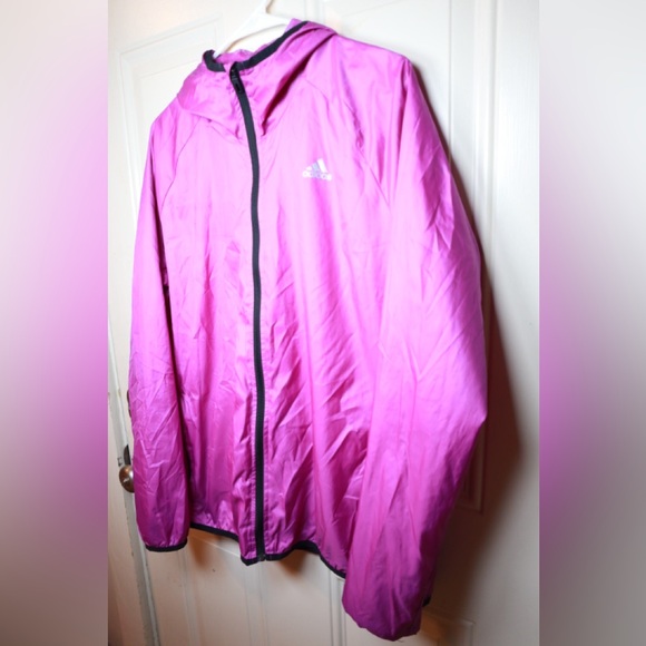 Adidas purple and black windbreaker SIZE LARGE - Picture 3 of 4
